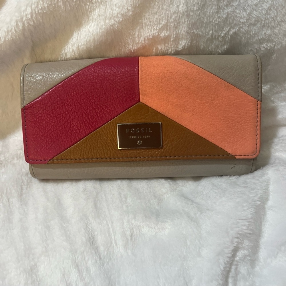 Fossil Women's Tri-Tone Leather Wallet